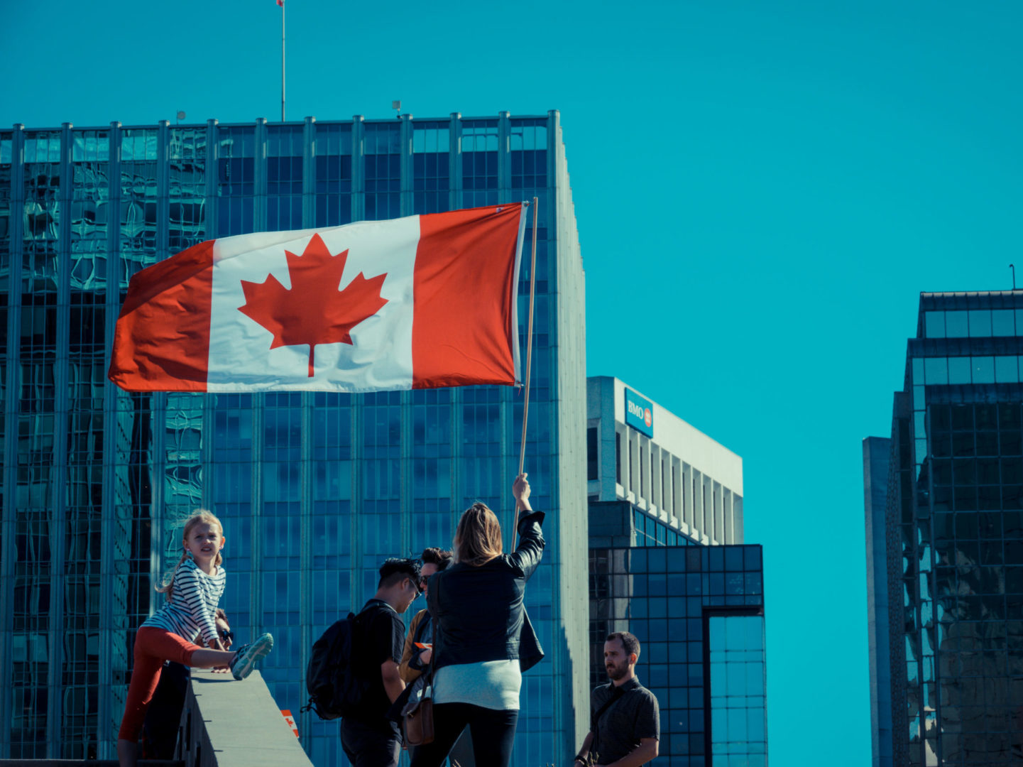 Bandera de canadá en Vancouver